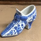 1971 Royal Delft De Porceleyne Fles Dutch Blue and White Heeled Boot Shoe