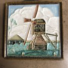 1945 Tube Lined Koninklijke Porceleyne Fles Royal Delft Cloisonne Tile - Windmill