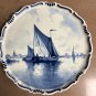 Rare Antique 1900 De Porceleyne Fles Delft Sailboats Plaque Underplate