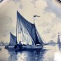 Rare Antique 1900 De Porceleyne Fles Delft Sailboats Plaque Underplate