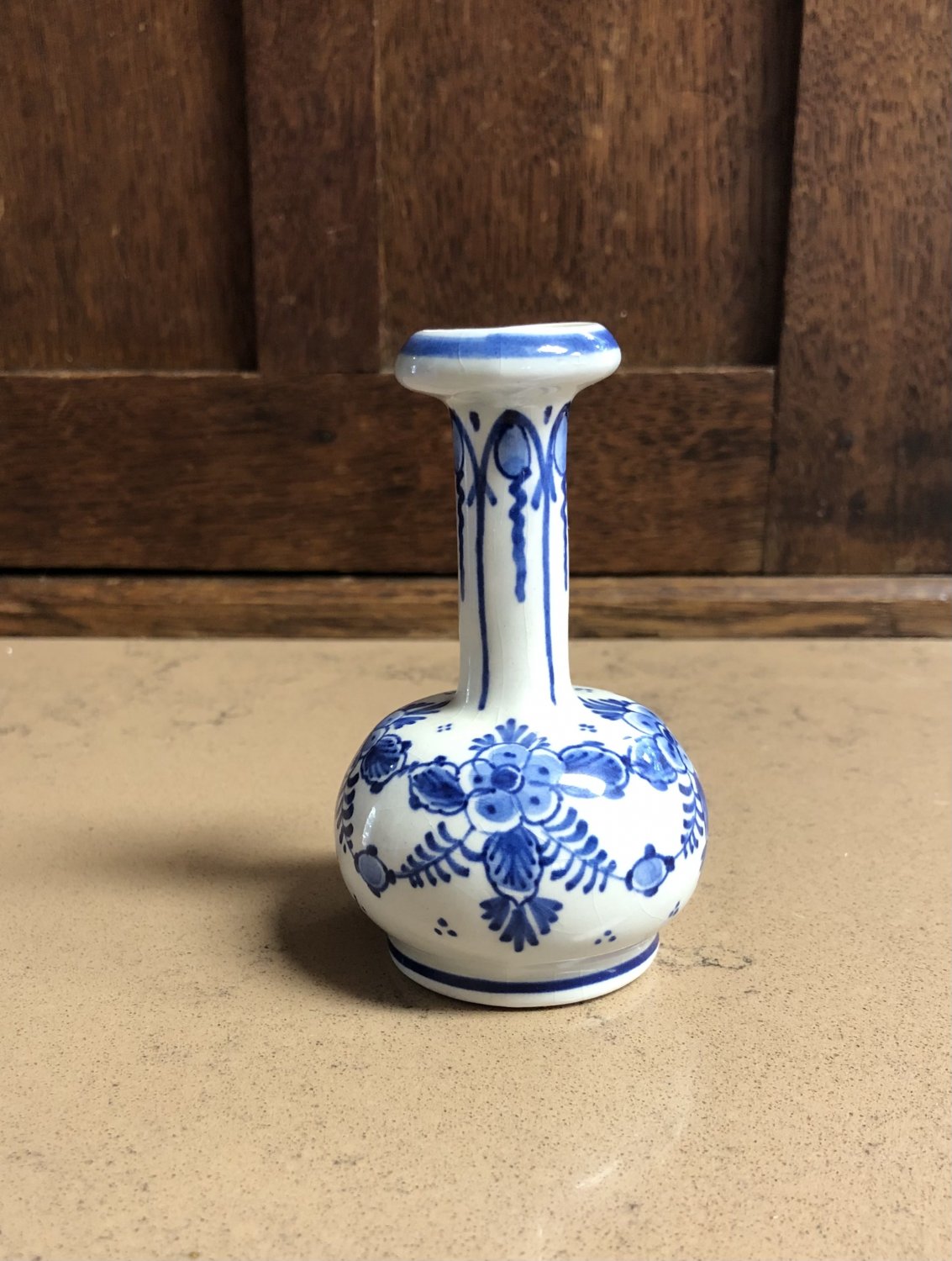 1956 Royal Delft De Porceleyne Fles Blue and White Miniature Vase