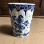 1931 De Porceleyne Fles Delft Windmills 4" Tumbler with Flower