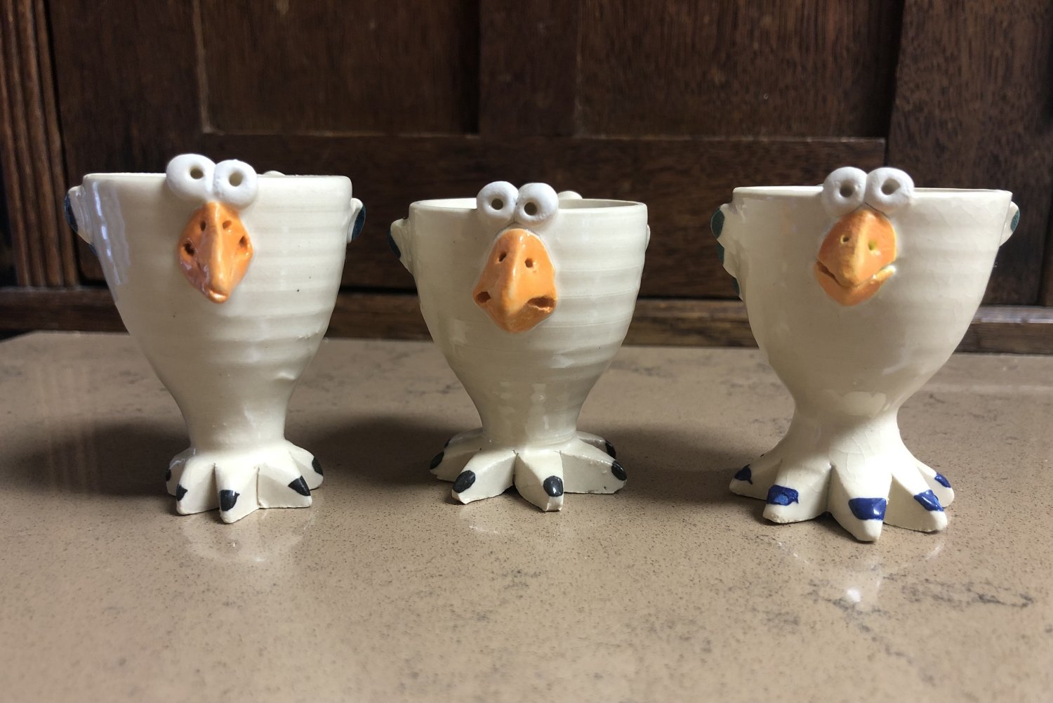 3 Funny Adorable Chicken Egg Cups