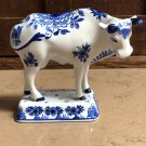 1964 De Porceleyne Fles Royal Delft Blue & White Right Facing Bull Cow