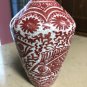 Rare Royal Delft Porceleyne Fles Rood (Red) Craquele Vase with 3 Fish