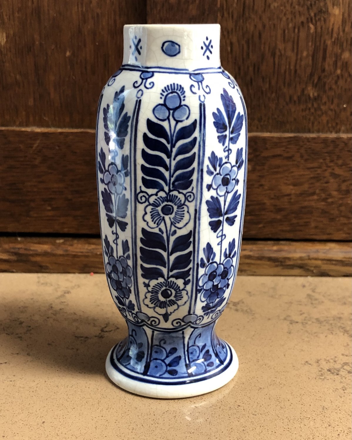 Antique 1895 Royal Delft De Porceleyne Fles Blue and White Vase