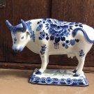 Antique 1908 Royal Delft De Porceleyne Fles Cow. AS IS