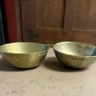 2 Vintage Chinese Etched Brass Trinket Bowls  4-inch