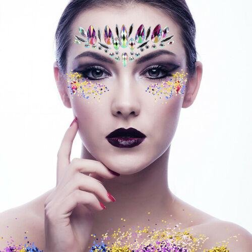 Adhesive Temporary Tattoo Sticker Face Gems Jewels Body Glitter Crystal Festival