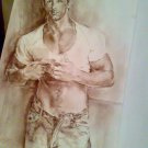 Gay art interest, sexy model boy face portrait, male body beautiful,armpits  man torso