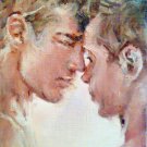 Original gay art,no nudes,sexy male torso,men lovers, beauty model boys head