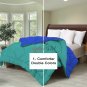 Double Bed Reversible Comforters, Fabric Cotton 300 GSM, Color-Royal Blue &Green