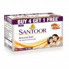 5 X Santoor Sandal and Almond MIlk Soap Bar 125gm Each | FREE SHIPPING