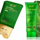 WOW Skin Science AloeVera Gel Massager 120ML & VitaminB5 Peel Off Gel Mask 100ML
