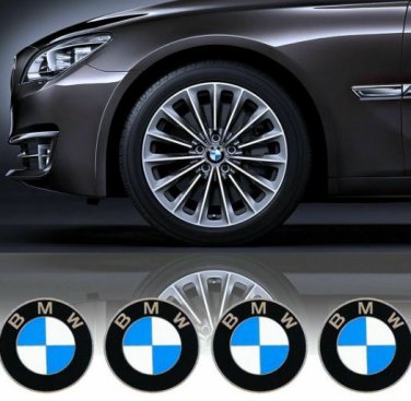 4pcs 70mm Decal Badge Emblem Stickers Fits BMW Wheel Centre Hub Caps