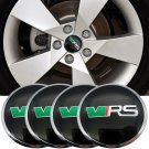 4pcs 56mm Decal Badge Emblem Stickers Fits Skoda VRS Wheel Centre Hub Caps