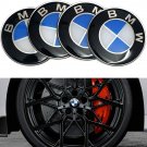 4pcs 56mm Decal Badge Emblem Stickers Fits BMW Wheel Centre Hub Caps