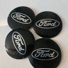 4pcs 56mm Decal Badge Emblem Stickers Fits Ford Wheel Centre Hub Caps Black