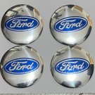 4pcs 56mm Decal Badge Emblem Stickers Fits Ford Wheel Centre Hub Caps Silver/Blue