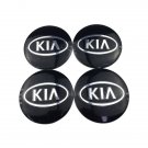 4pcs 56mm Decal Badge Emblem Stickers Fits KIA Wheel Centre Hub Caps Black