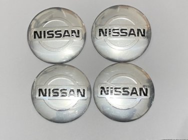4pcs 56mm Decal Badge Emblem Stickers Fits NISSAN Wheel Centre Hub Caps Silver