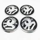 4pcs 56mm Decal Badge Emblem Stickers Fits VAUXHALL Wheel Centre Hub Caps Black
