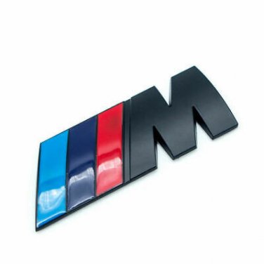 1pc Badge Sticker BMW Decal METAL M Sport Emblem Boot Badge Black
