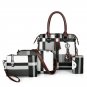 Four Luxury Women Designer Plaid Handbags