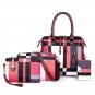 Four Luxury Women Designer Plaid Handbags