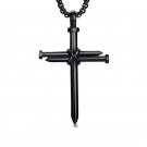Hip Hop Stainless Steel Nail Cross Necklace