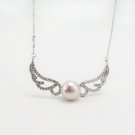 Fashionable Angel Feather Inlaid Pearl Necklace