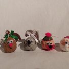 4 Walnut Christmas Ornaments Handmade