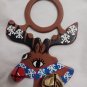 Christmas Reindeer Door Hangar with Jingle Bells