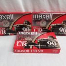 Maxell UR90 normal bias blank cassette tapes New sealed 3 pack