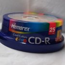 Memorex CD-R Cool Colors media 25 pack disks NEW Unopened