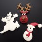 Whimsical Holiday Pins Set of 3 Handmade