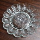 Deviled Egg Platter Dish Clear Glass Hobnail Pattern