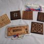 Wooden Pegboard 6 Game Set Travel Size