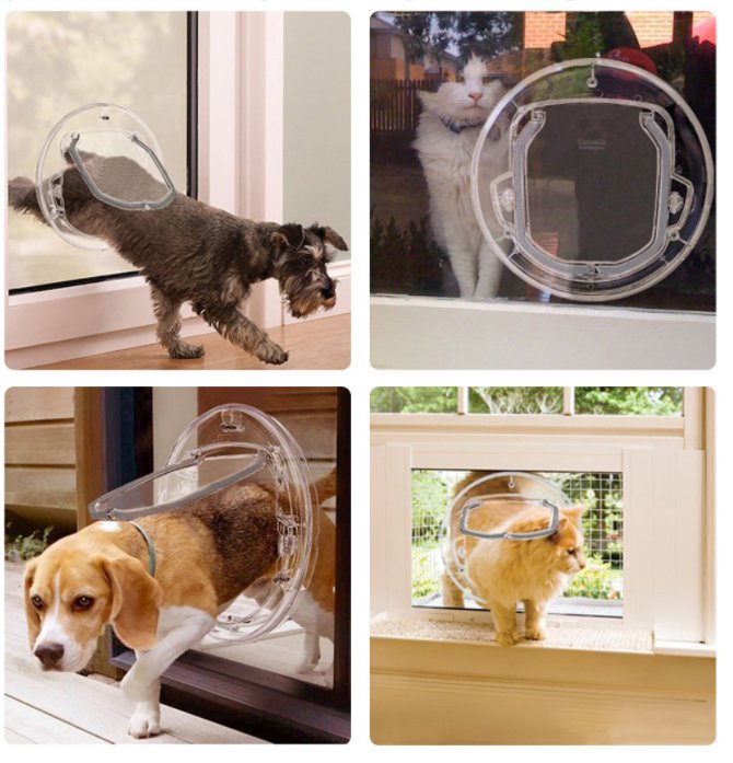 Round Pet Door For Cats And Small Dogs