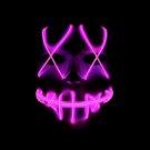 Halloween Horror Slit Mouth And Crosseye LED Plastic Glowing Mask