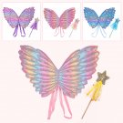 Kids Wings Wands Butterfly Rainbow Wings For Girls