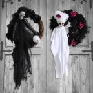 Halloween Horror Black And White Ghost Wreath Ornament Balloon