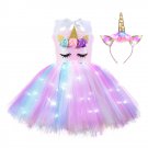 Cosplay Costume Unicorn Dress Sequins Girls Birthday Party Gift