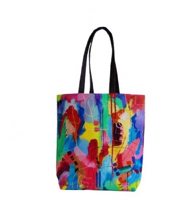 Hand Painted Collage Totes CT32