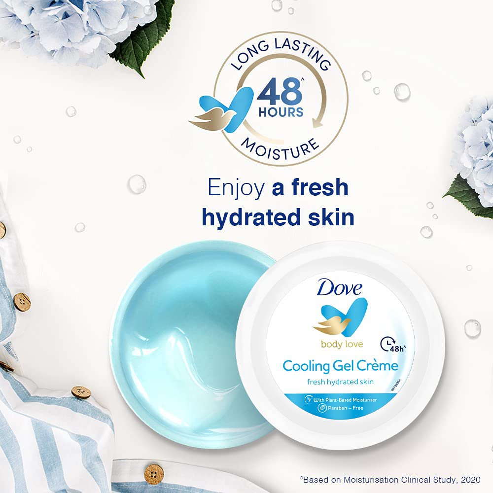 Dove Cooling Gel (Cream), 48 Hrs Long Lasting Hydration, Oil Free