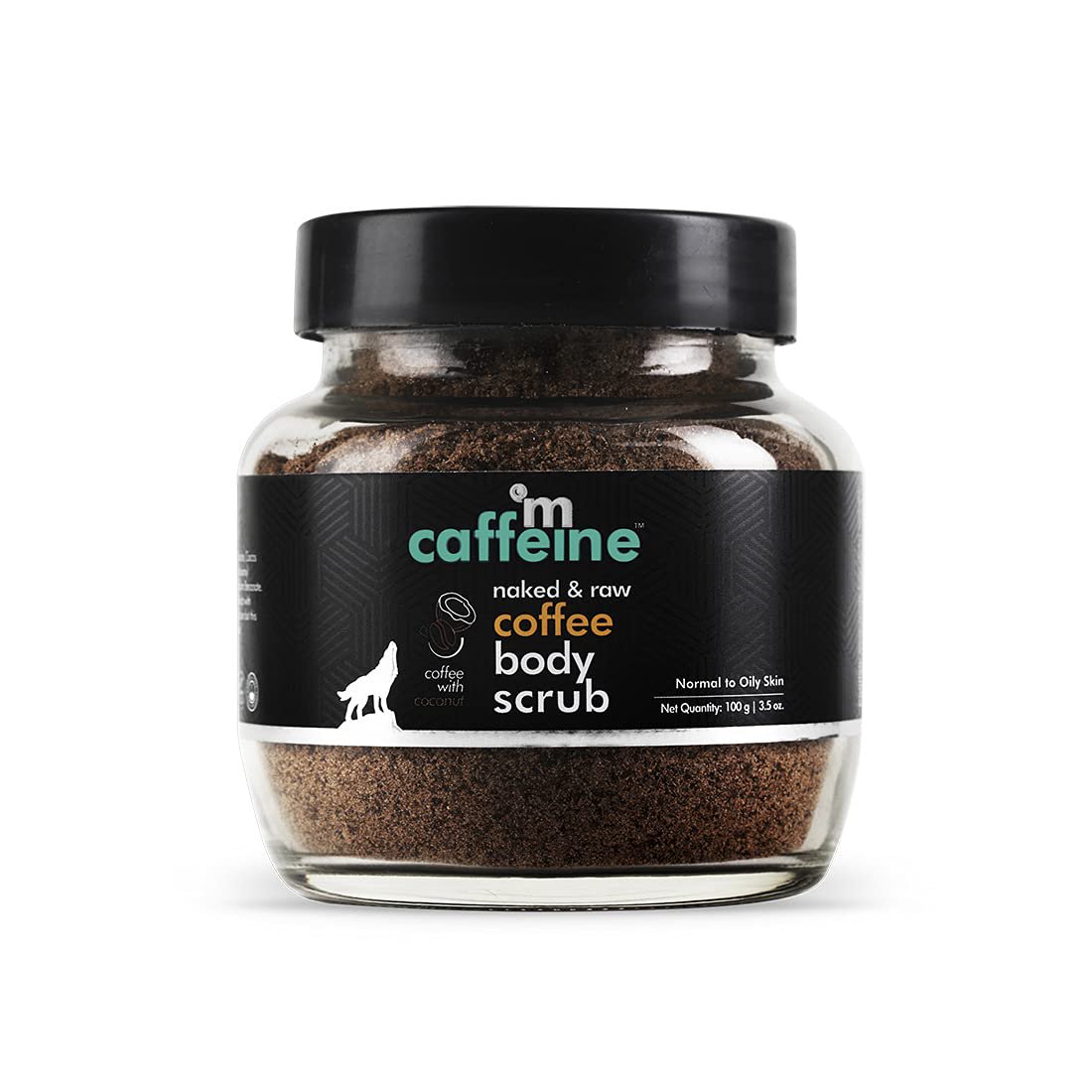 mCaffeine Naked & Raw Coffee Body Scrub, 100 g | Coconut | Tan Removal cream