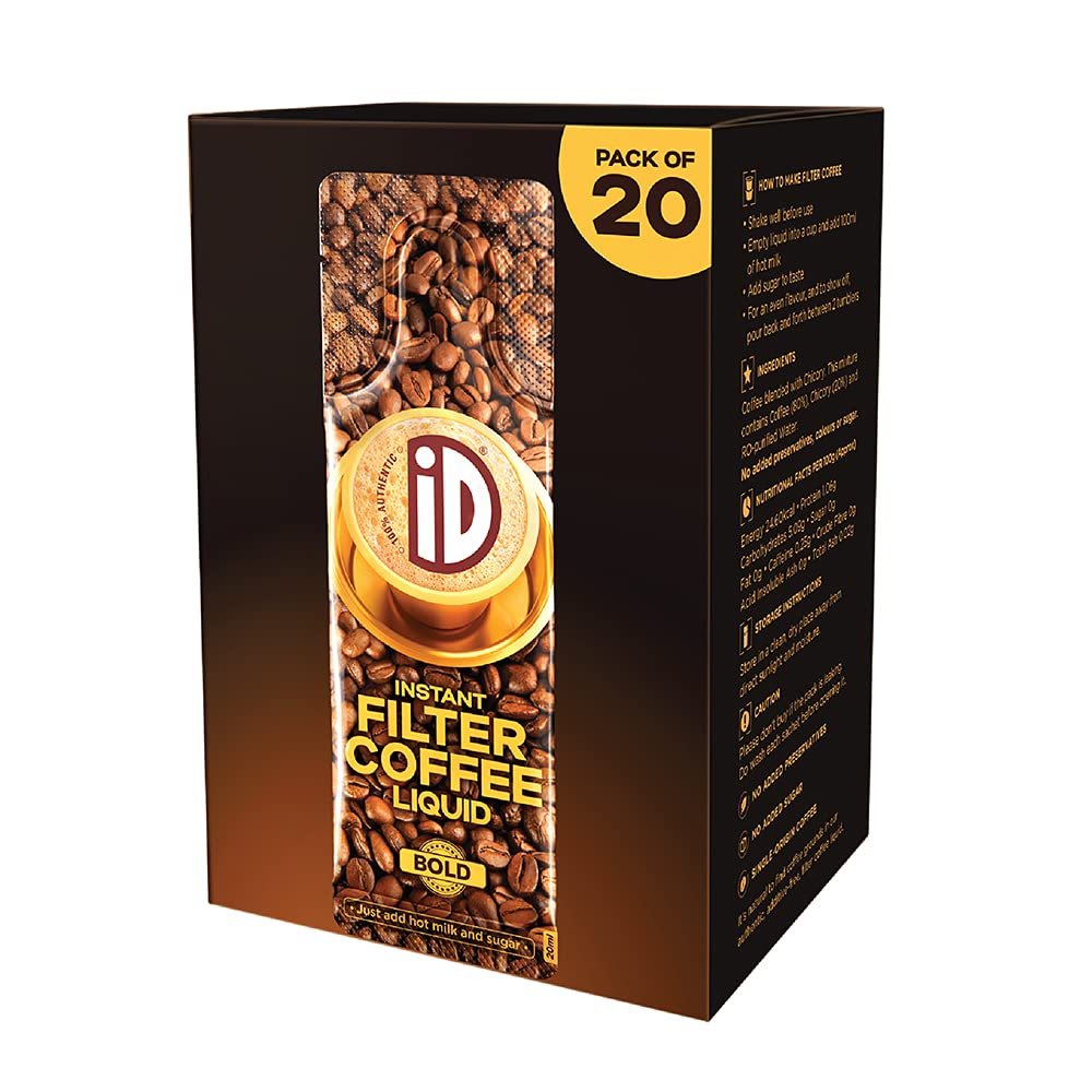 100% Authentic Instant Filter Coffee Decoction - Pack of 20 , 400ml Coffee Liquid (20ml x 20)