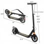 Scooter For Adult&Teens,3 Height Adjustable Easy Folding Double Shock Absorber Black