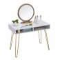 Marble Iron Foot Computer Table [103x55x80cm] White