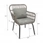 3-Piece Patio Wicker Conversation Bistro Set with 2 Chairs & Glass Top